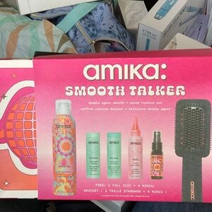 amika Smooth Talker Shine & Smooth Routine Set - Bright Pink